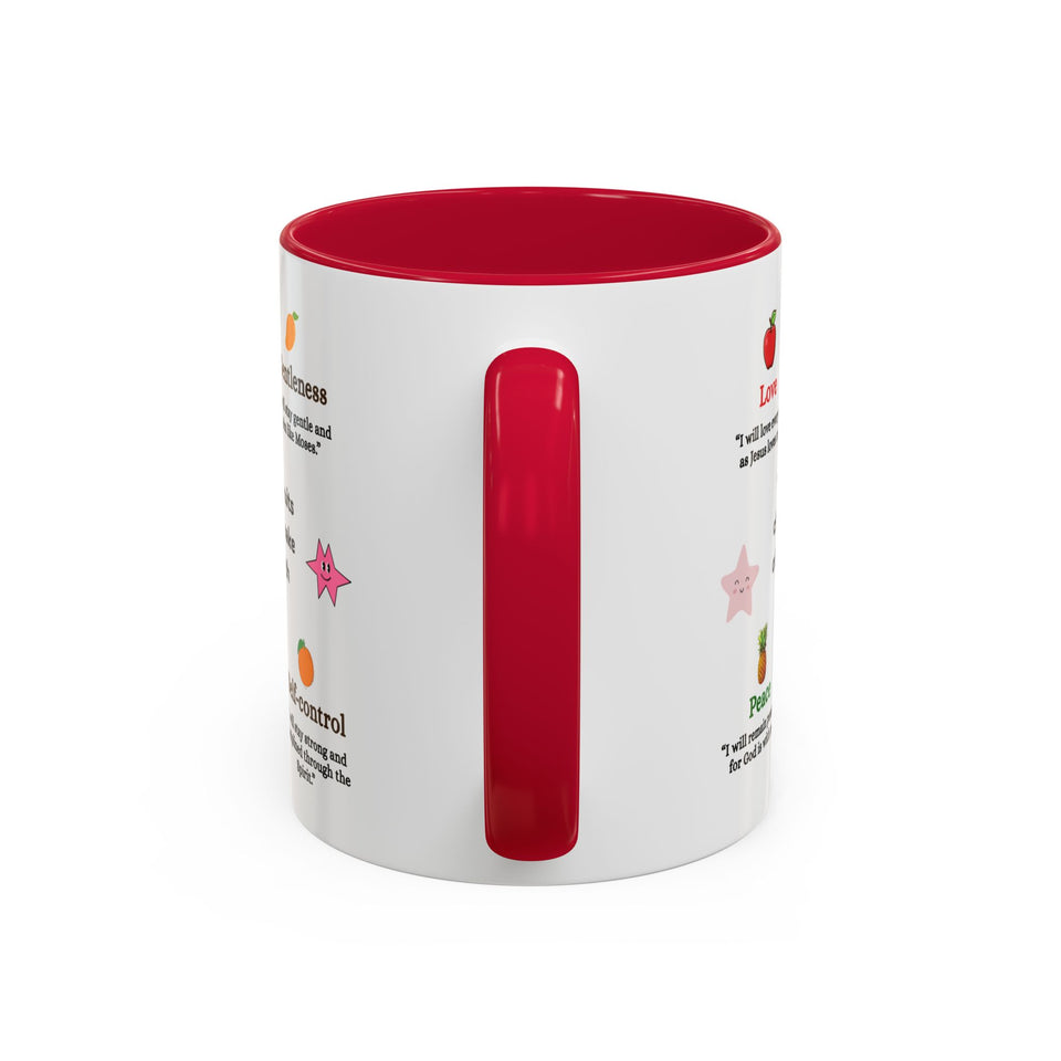 🌈 Personalized “Fruits of the Holy Spirit” Mug – God’s Sweet Child 🌸