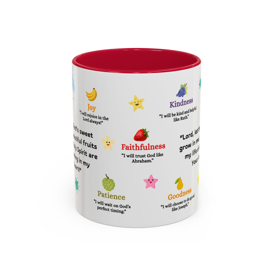 🌈 Personalized “Fruits of the Holy Spirit” Mug – God’s Sweet Child 🌸