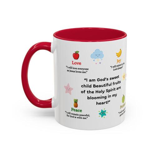 🌈 Personalized “Fruits of the Holy Spirit” Mug – God’s Sweet Child 🌸