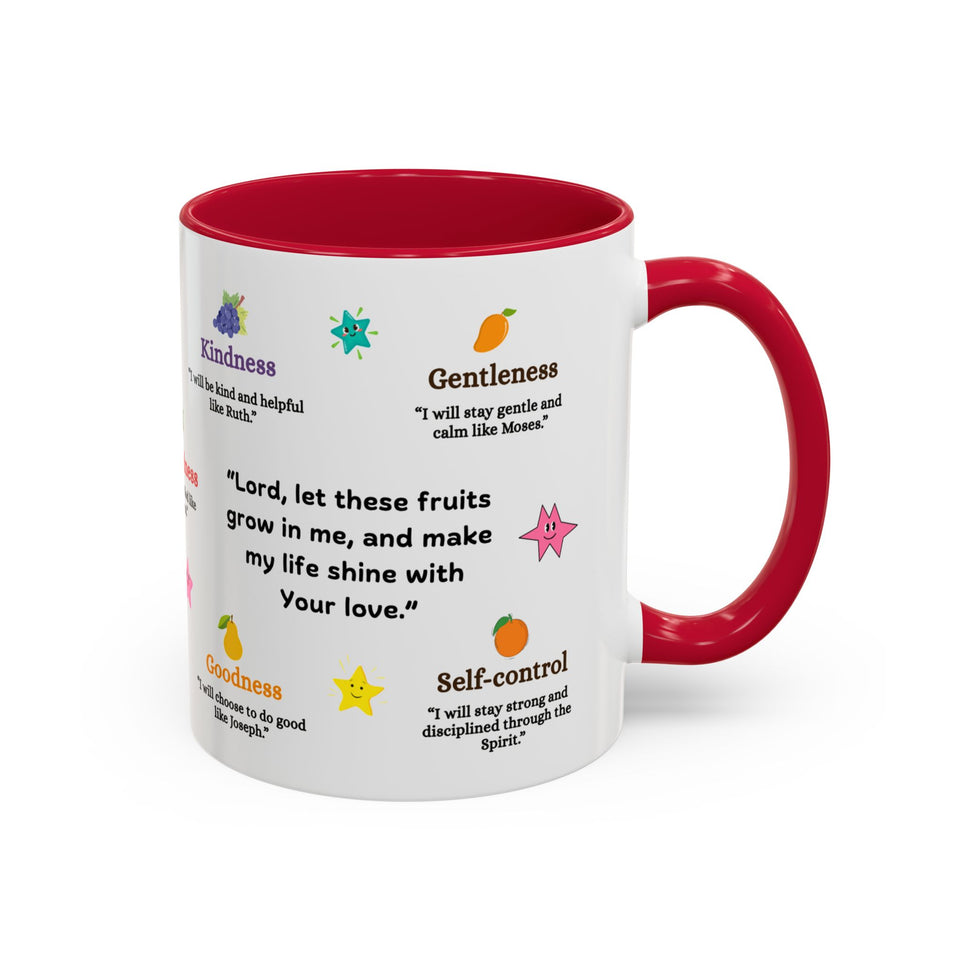 🌈 Personalized “Fruits of the Holy Spirit” Mug – God’s Sweet Child 🌸